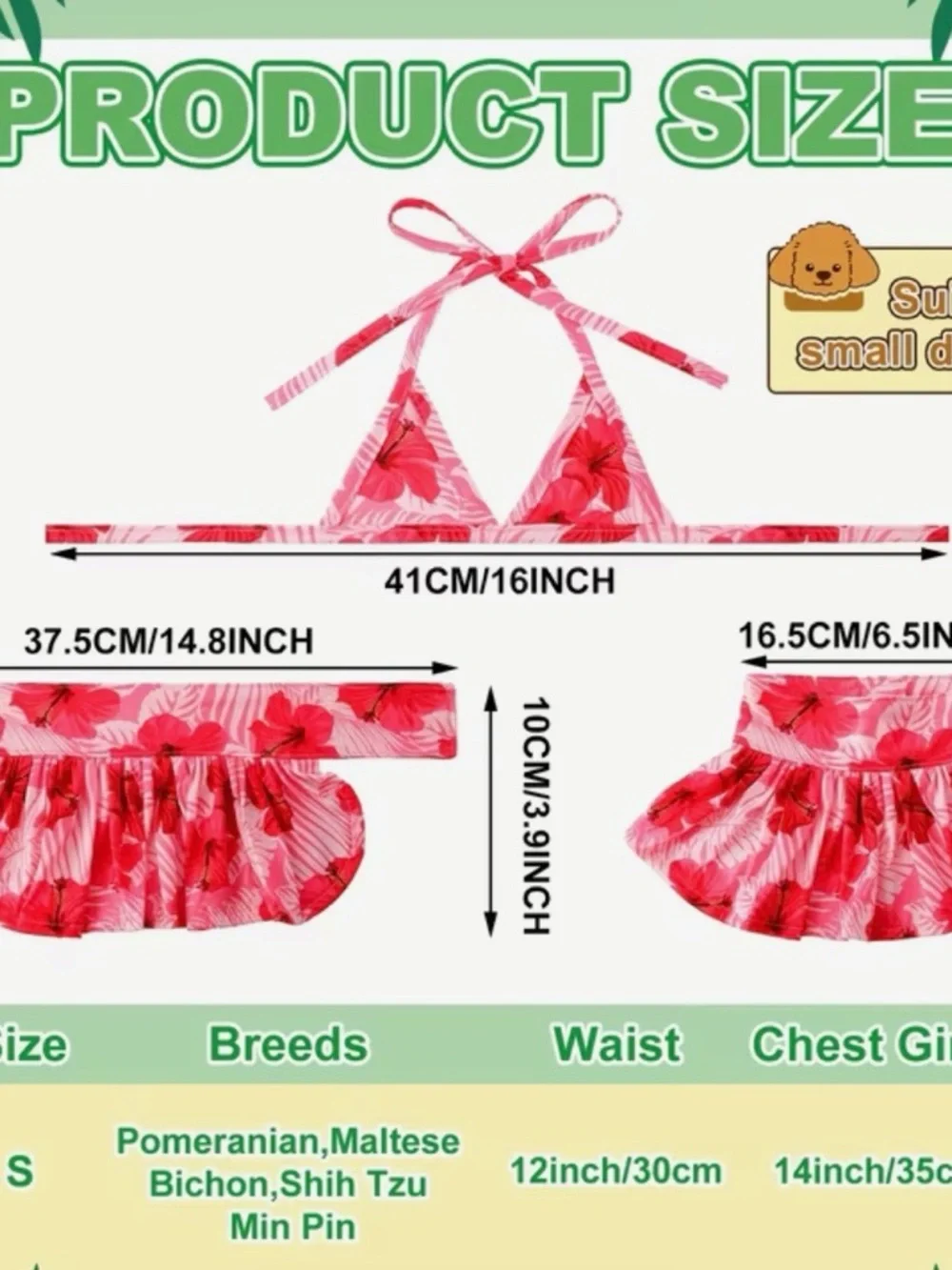 Tropical Floral Halter Swim set for pets Bright Multi - Picture 6 of 7